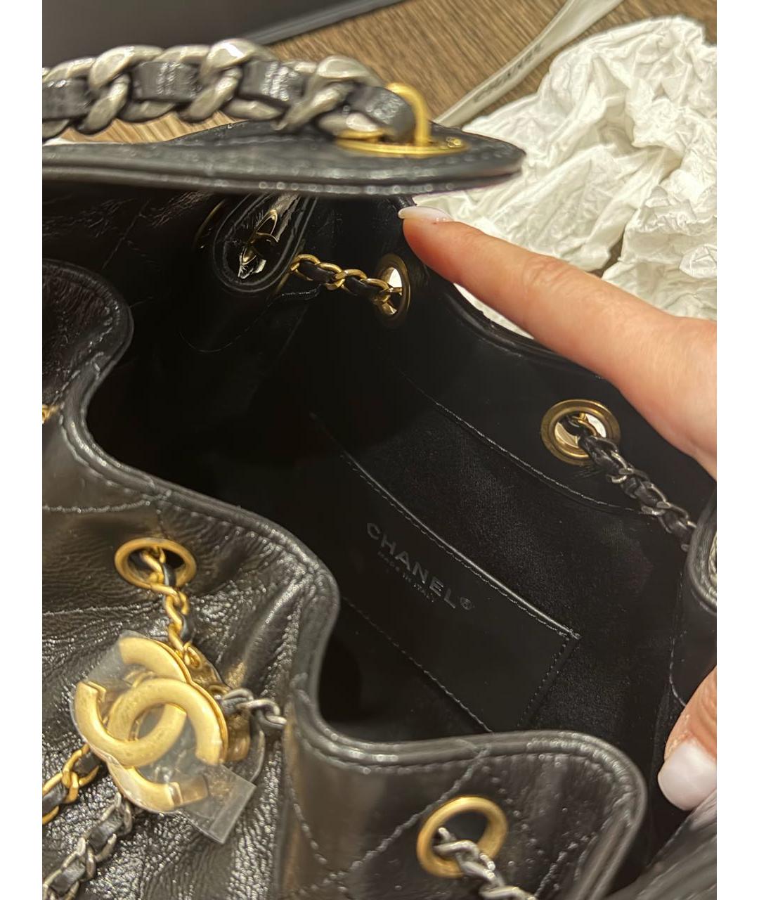 CHANEL Черная кожаная сумка через плечо, фото 4