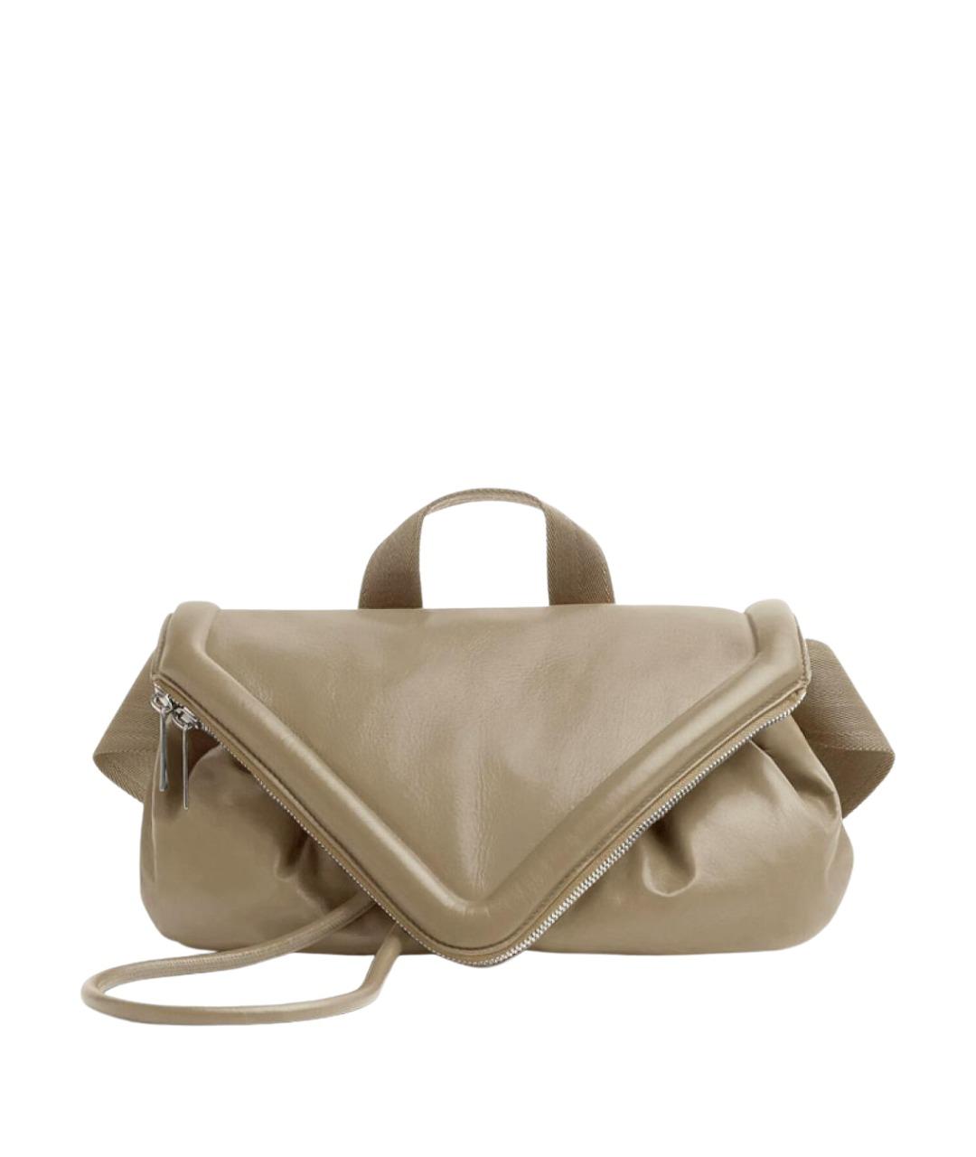 BOTTEGA VENETA Бежевая кожаная поясная сумка, фото 1