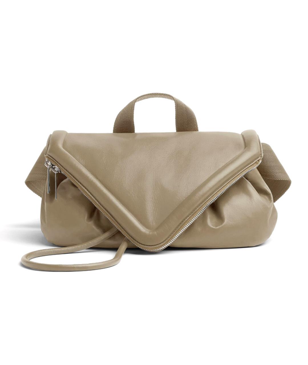 BOTTEGA VENETA Бежевая кожаная поясная сумка, фото 6