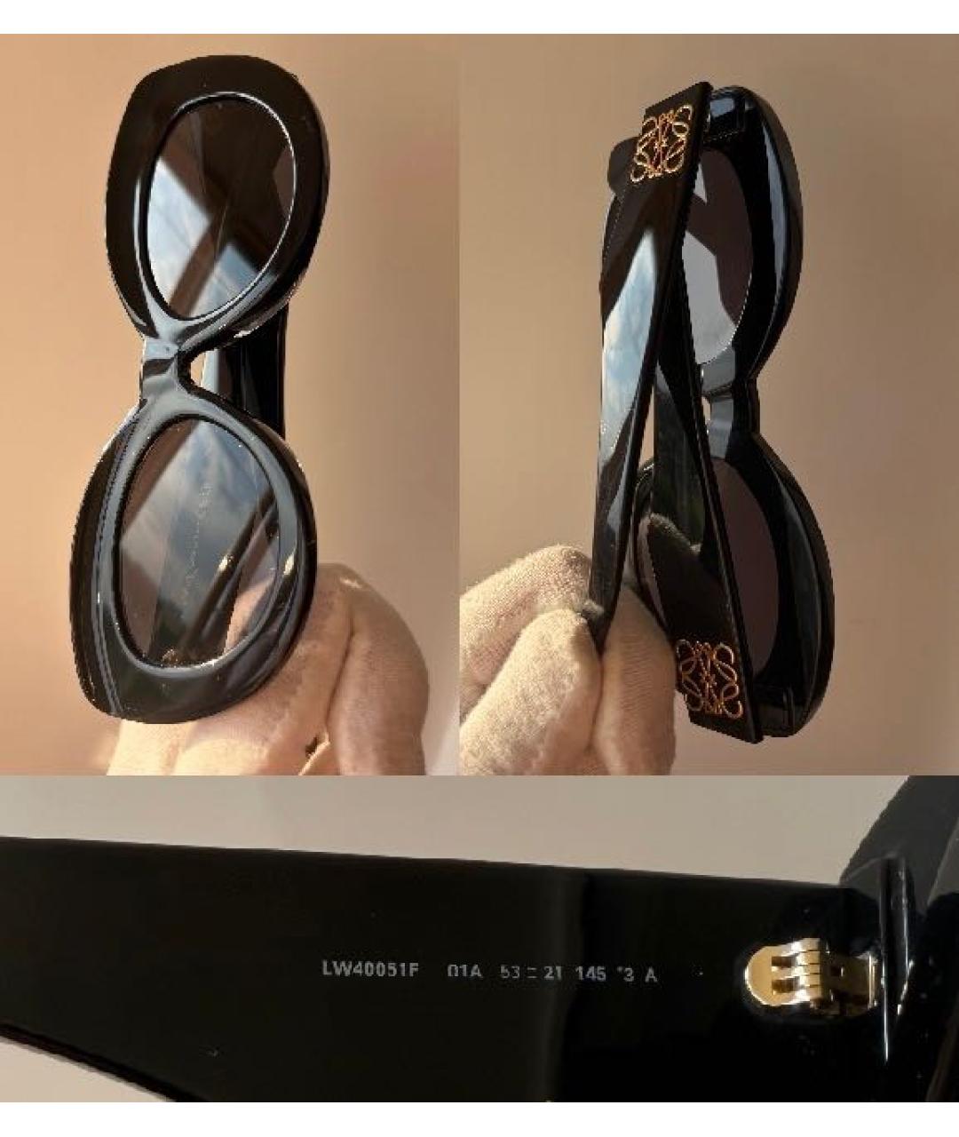 LOEWE Черные пластиковые солнцезащитные очки, фото 3