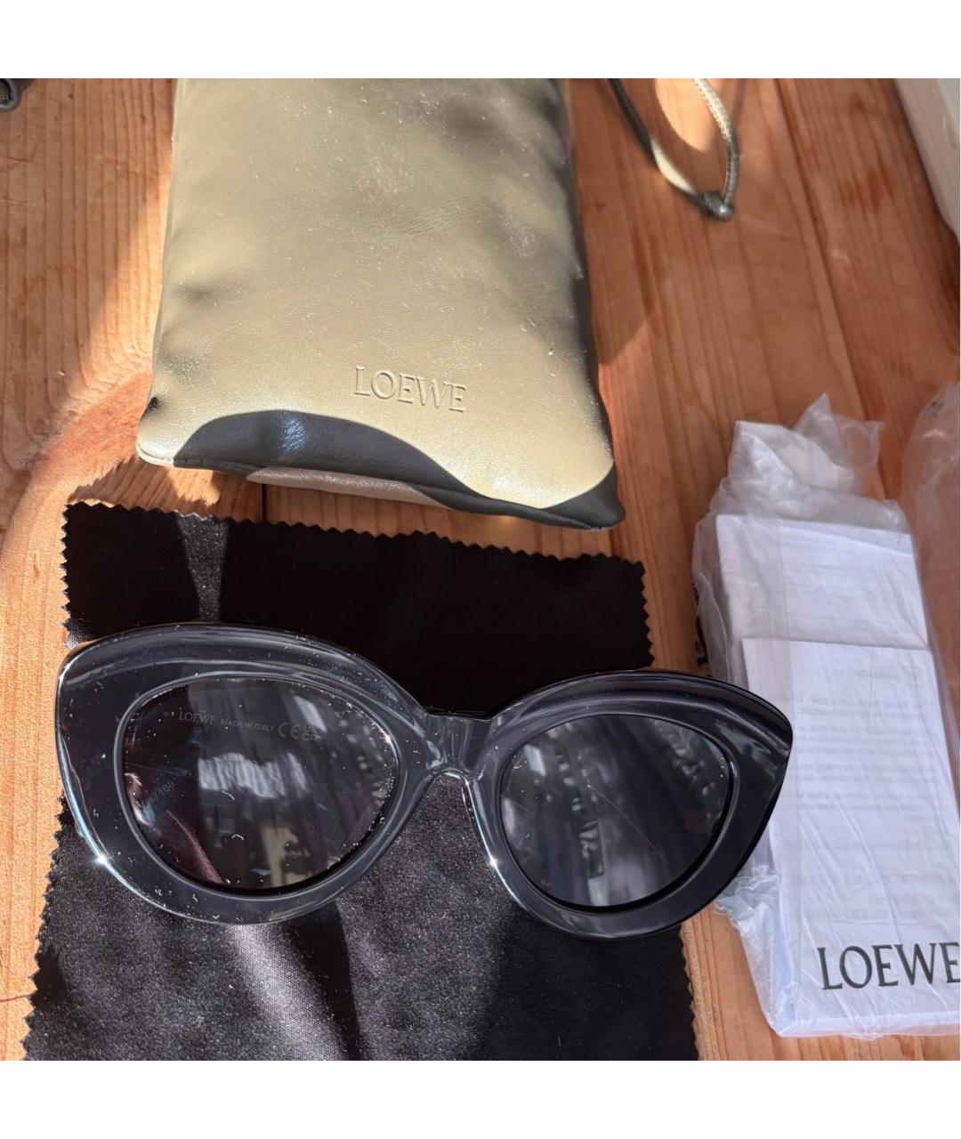 LOEWE Черные пластиковые солнцезащитные очки, фото 4