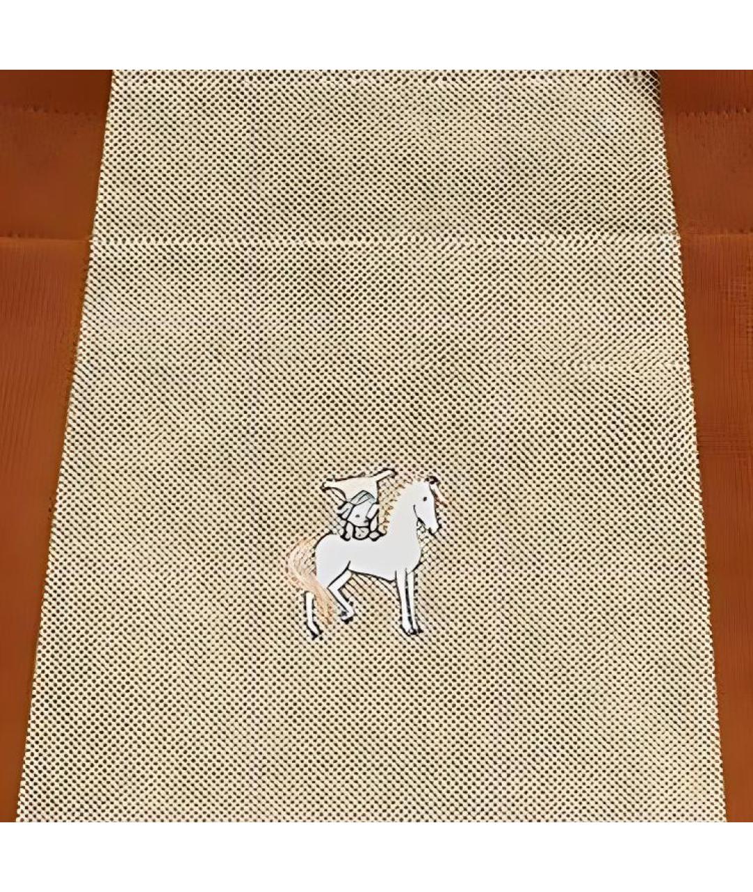 HERMES Бежевая сумка через плечо из канвы, фото 4