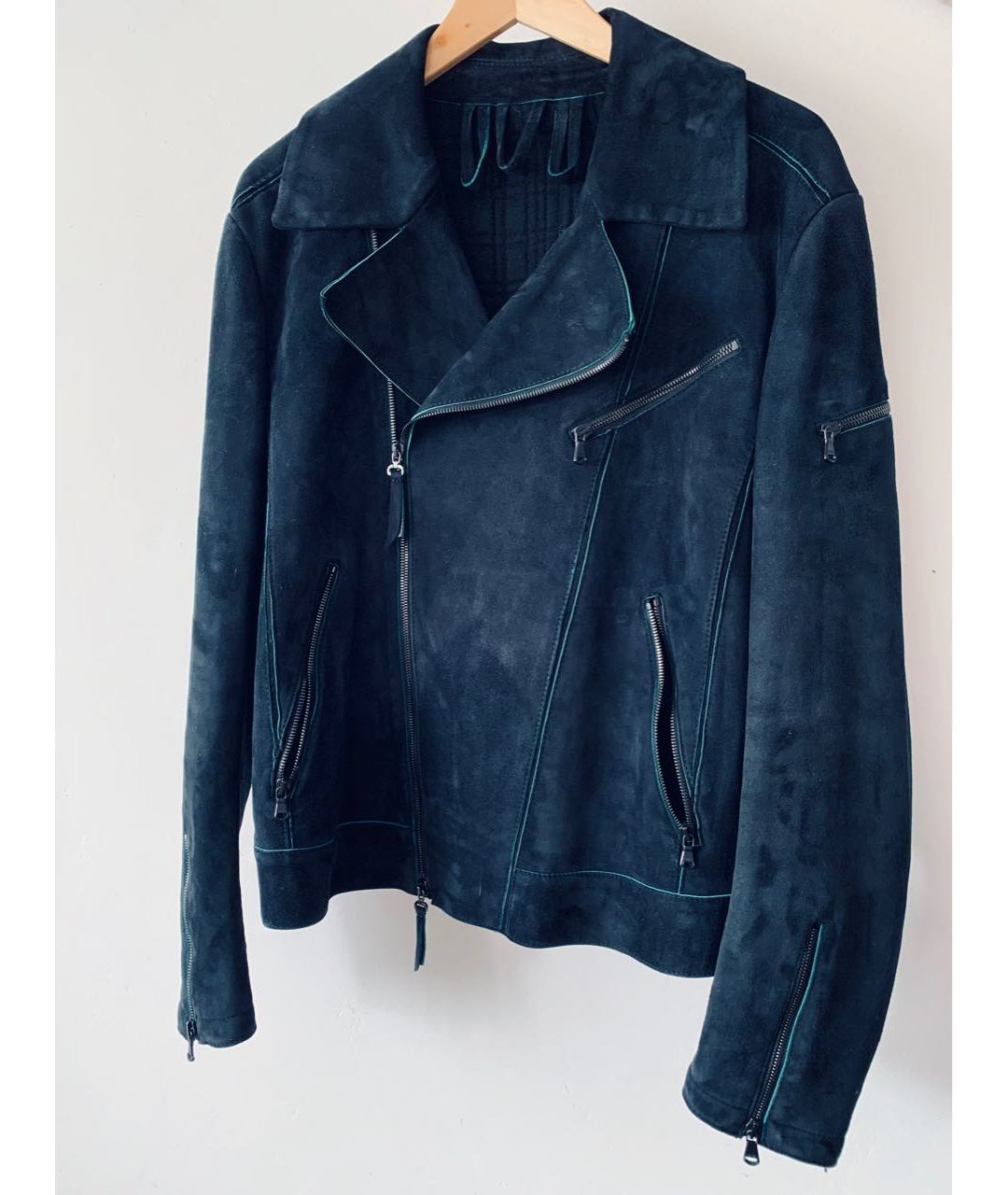 PREMIATA Темно-синяя куртка из экзотической кожи, фото 3