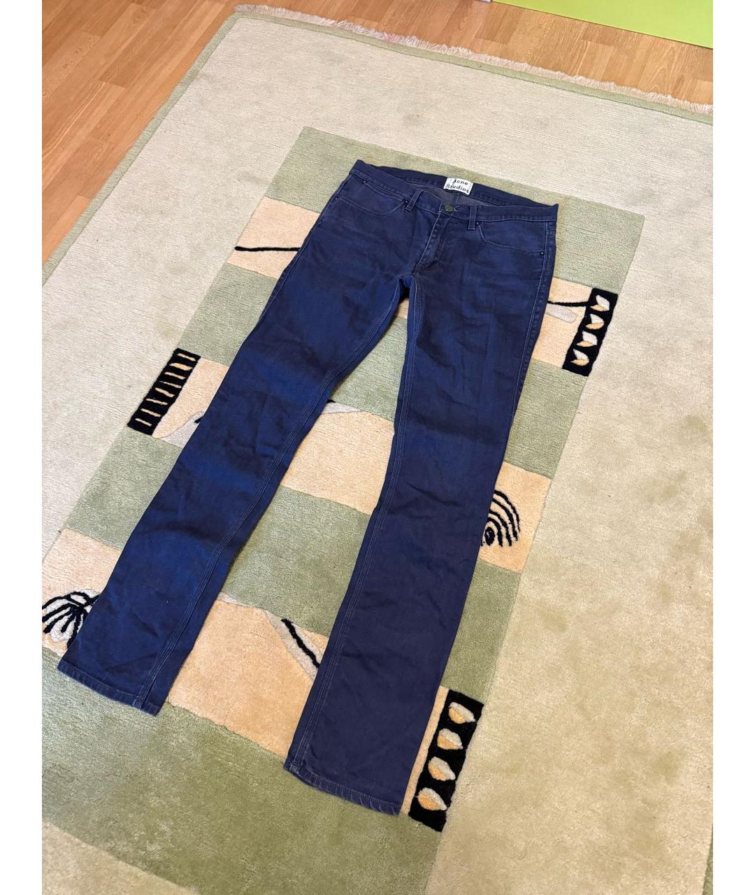 ACNE STUDIOS Антрацитовые хлопковые прямые джинсы, фото 3