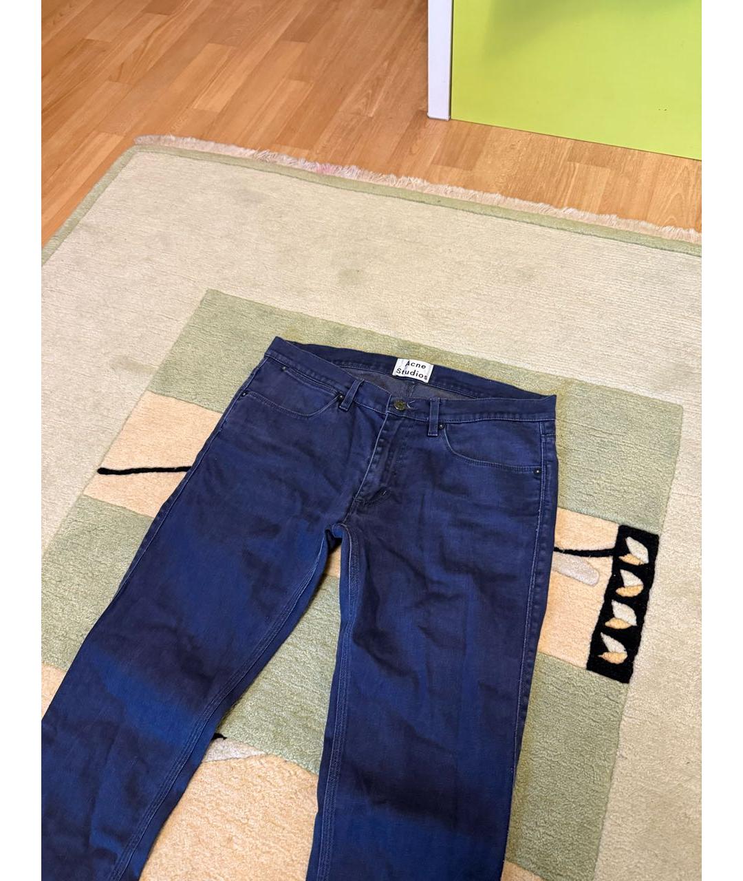 ACNE STUDIOS Антрацитовые хлопковые прямые джинсы, фото 4