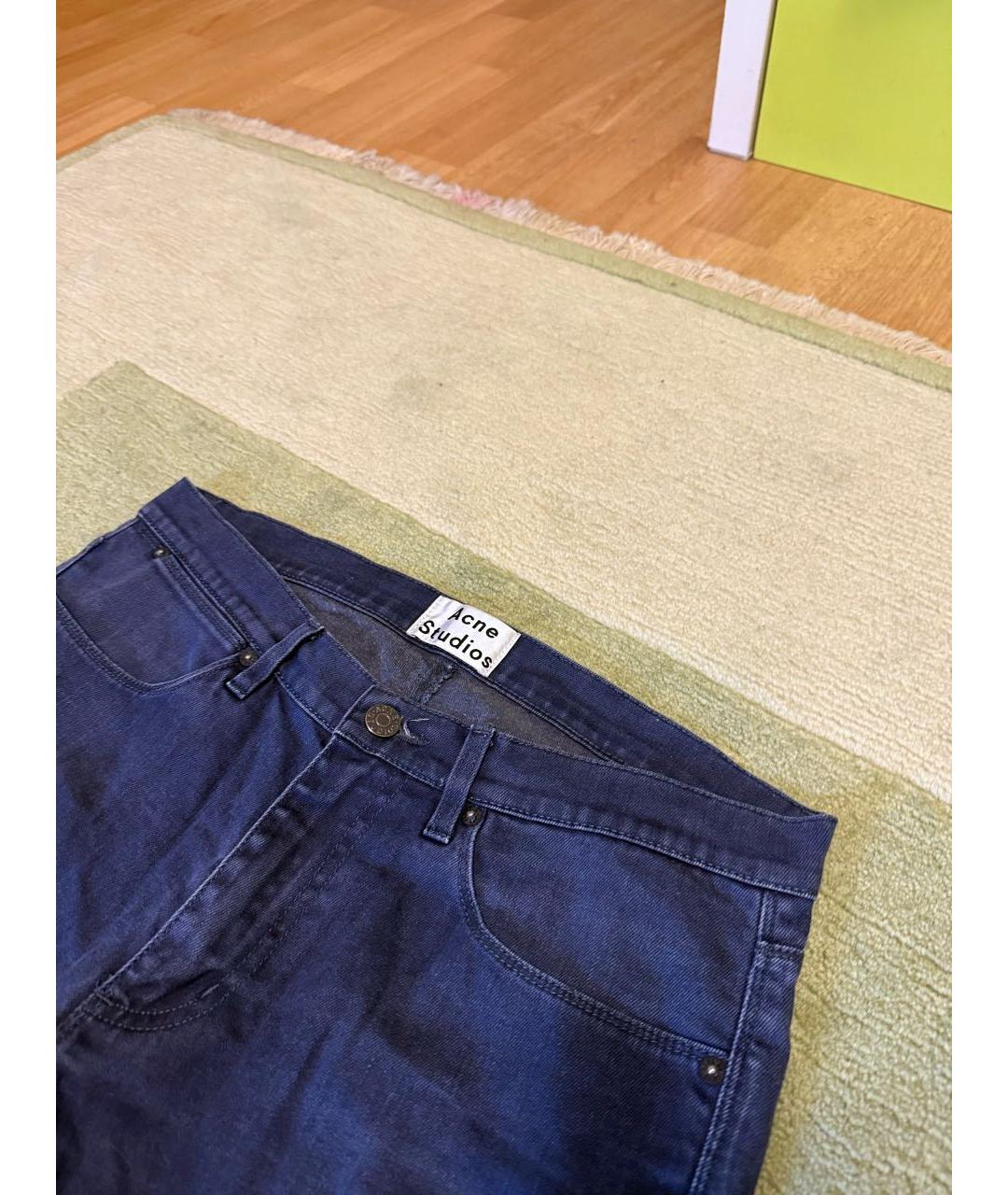 ACNE STUDIOS Антрацитовые хлопковые прямые джинсы, фото 5