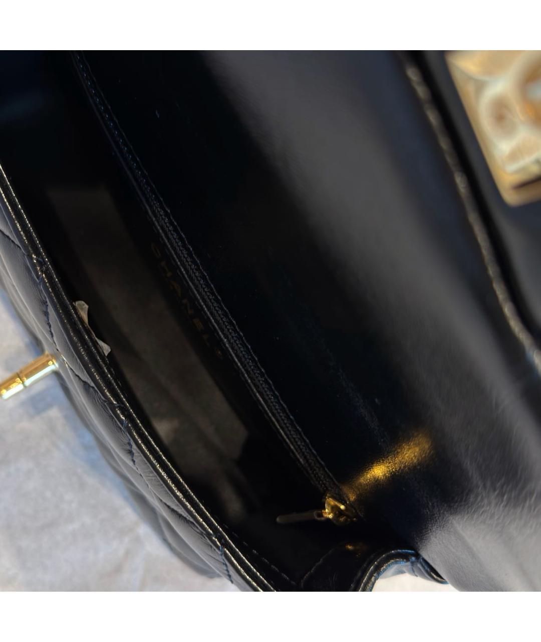 CHANEL Черная кожаная сумка с короткими ручками, фото 7