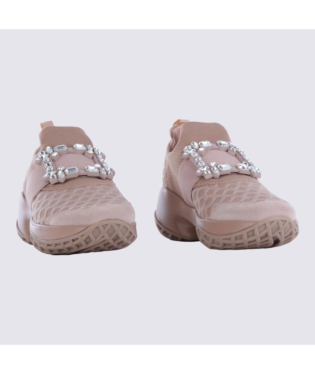 ROGER VIVIER Розовые кожаные кроссовки, фото 3