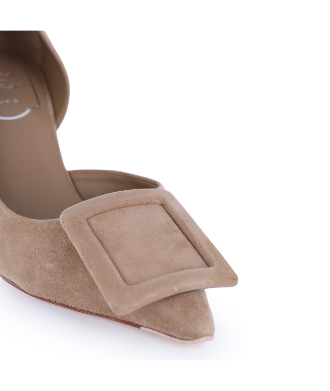 ROGER VIVIER Бежевые кожаные туфли, фото 4