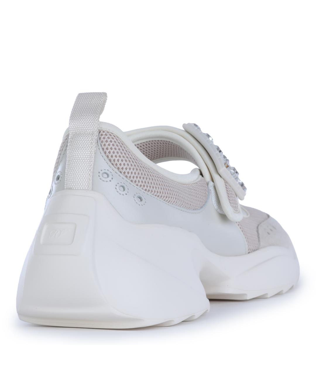 ROGER VIVIER Бежевые текстильные кроссовки, фото 6
