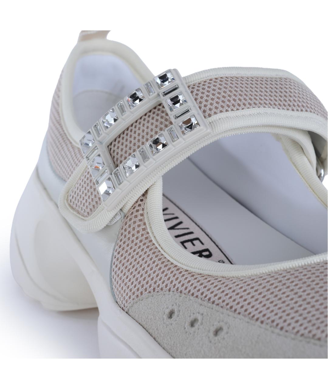 ROGER VIVIER Бежевые текстильные кроссовки, фото 8