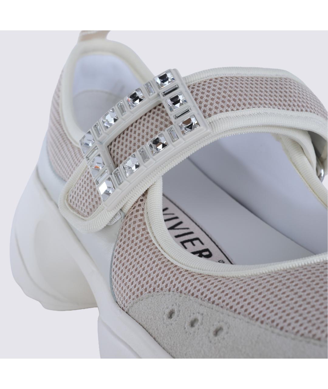 ROGER VIVIER Бежевые текстильные кроссовки, фото 7