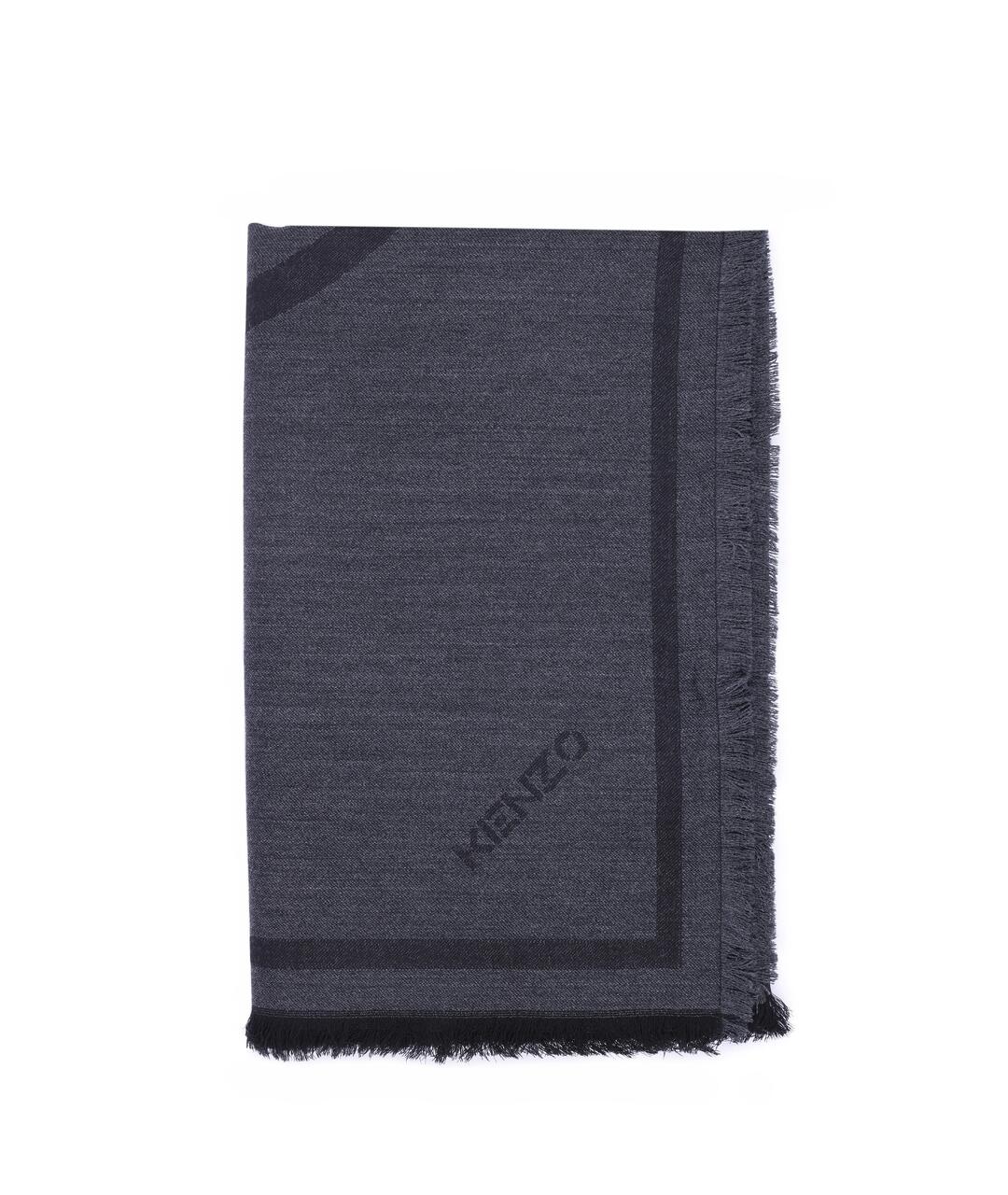 KENZO Черный шерстяной шарф, фото 1