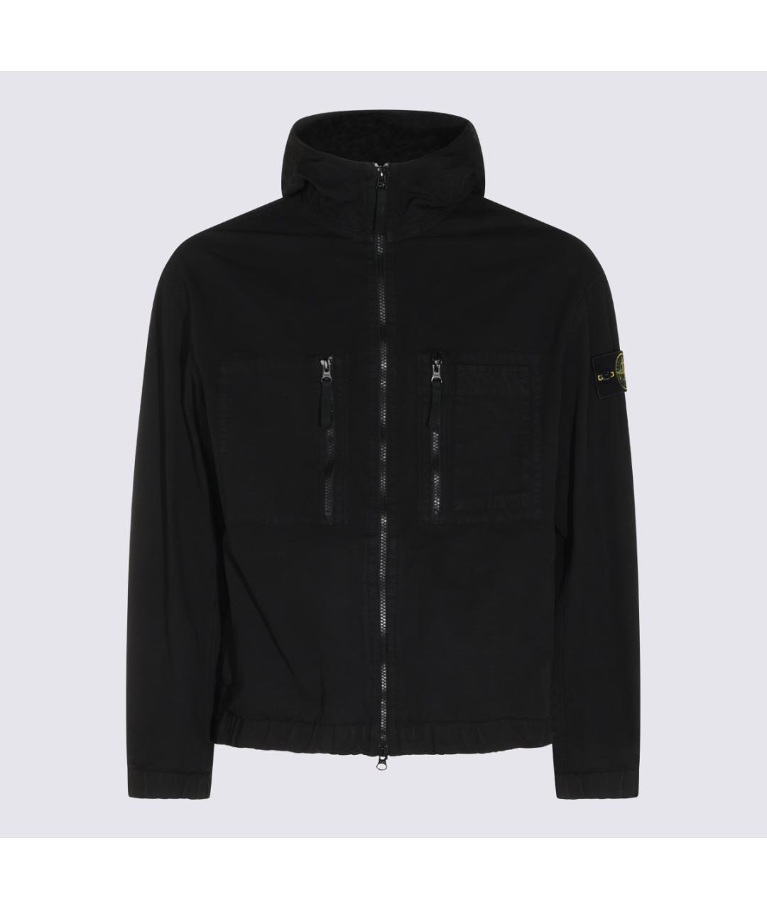STONE ISLAND Черная хлопковая куртка, фото 2