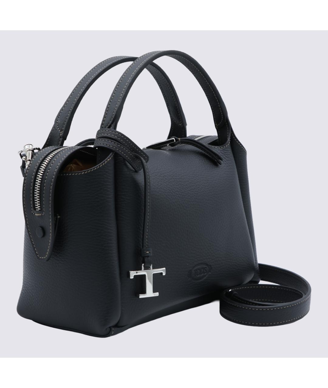 TOD'S Черная кожаная сумка тоут, фото 4