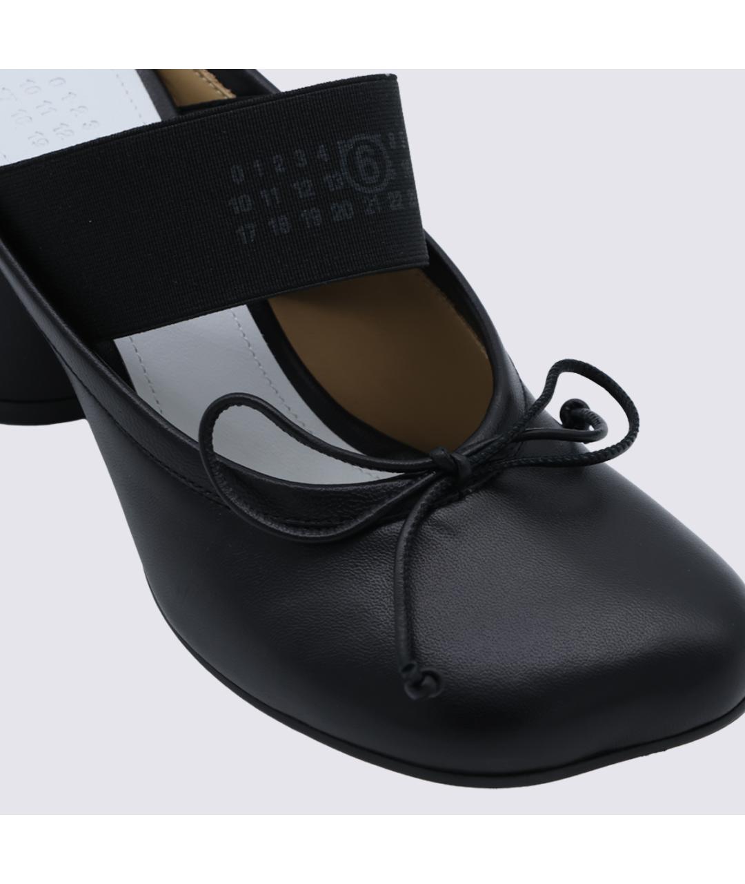 MM6 MAISON MARGIELA Черные кожаные мюли, фото 8