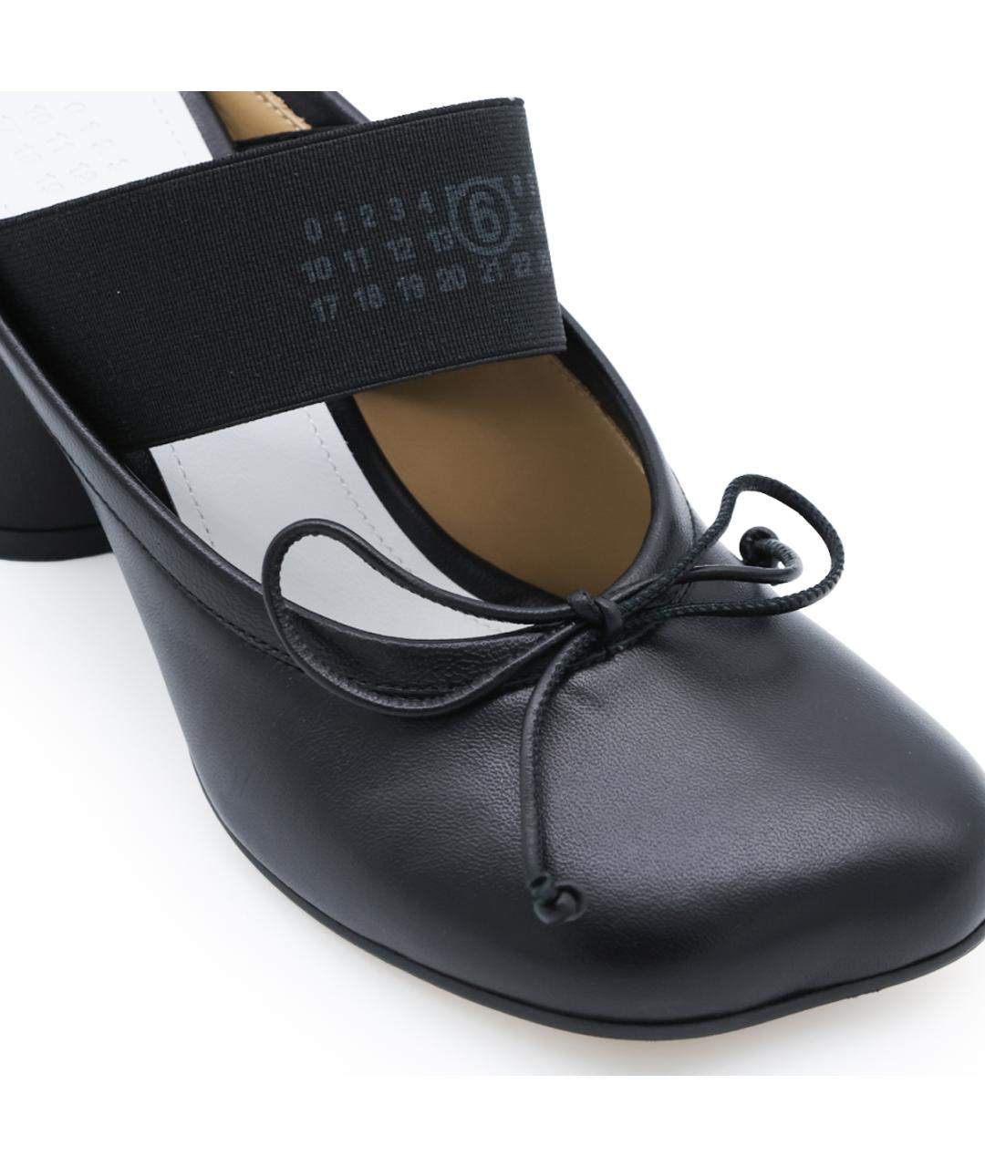 MM6 MAISON MARGIELA Черные кожаные мюли, фото 7