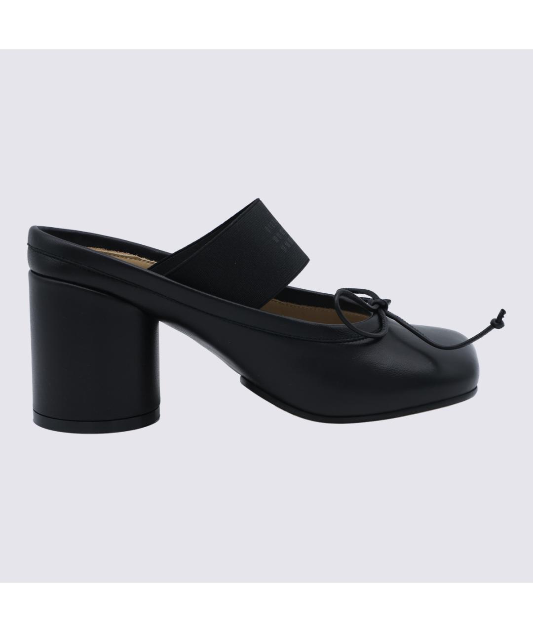 MM6 MAISON MARGIELA Черные кожаные мюли, фото 2