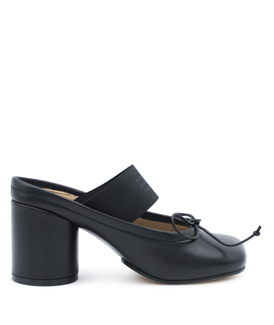 MM6 MAISON MARGIELA Черные кожаные мюли, фото 1
