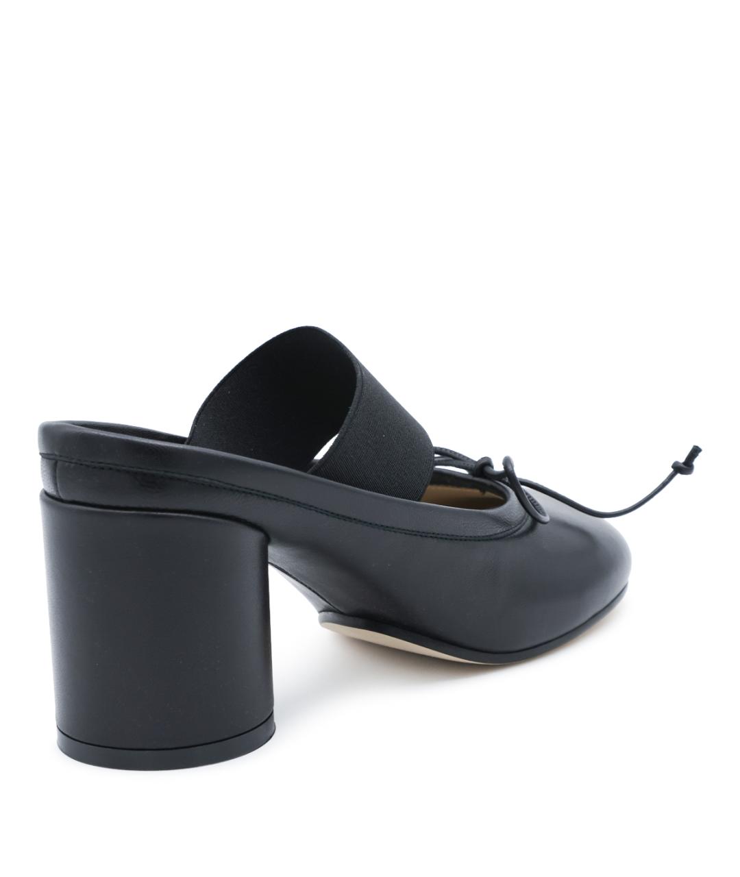 MM6 MAISON MARGIELA Черные кожаные мюли, фото 5
