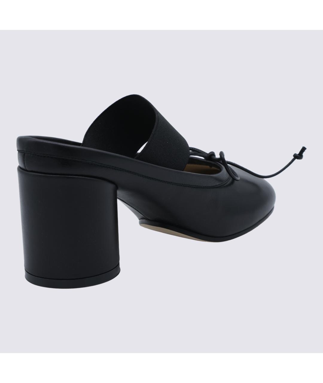 MM6 MAISON MARGIELA Черные кожаные мюли, фото 6