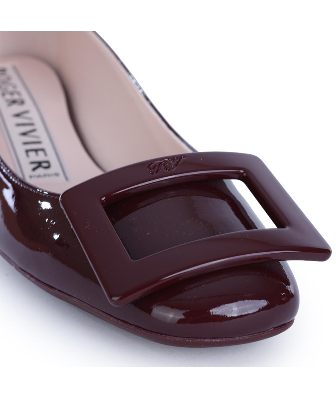 ROGER VIVIER Бордовые кожаные туфли, фото 4