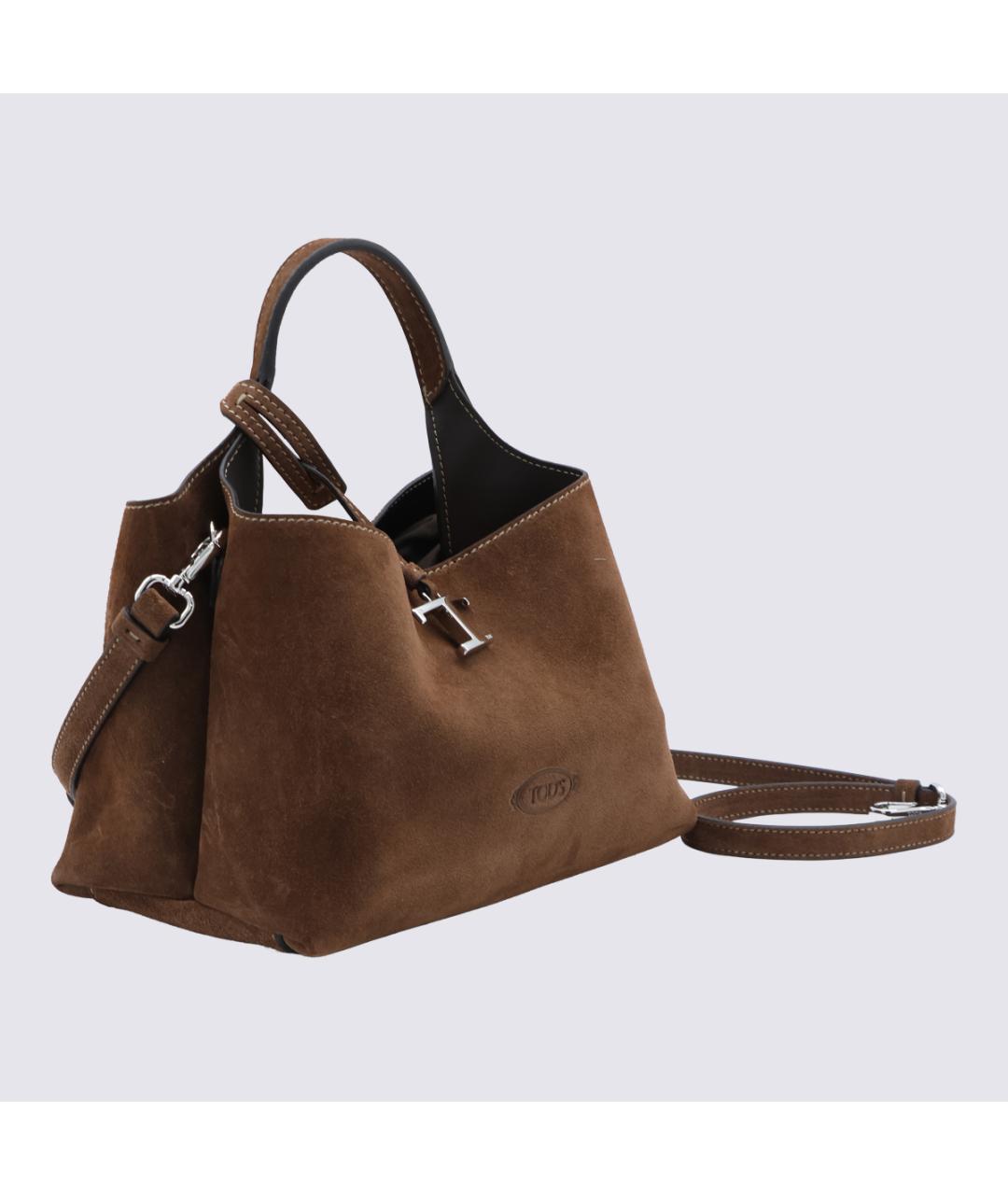 TOD'S Коричневая замшевая сумка тоут, фото 4