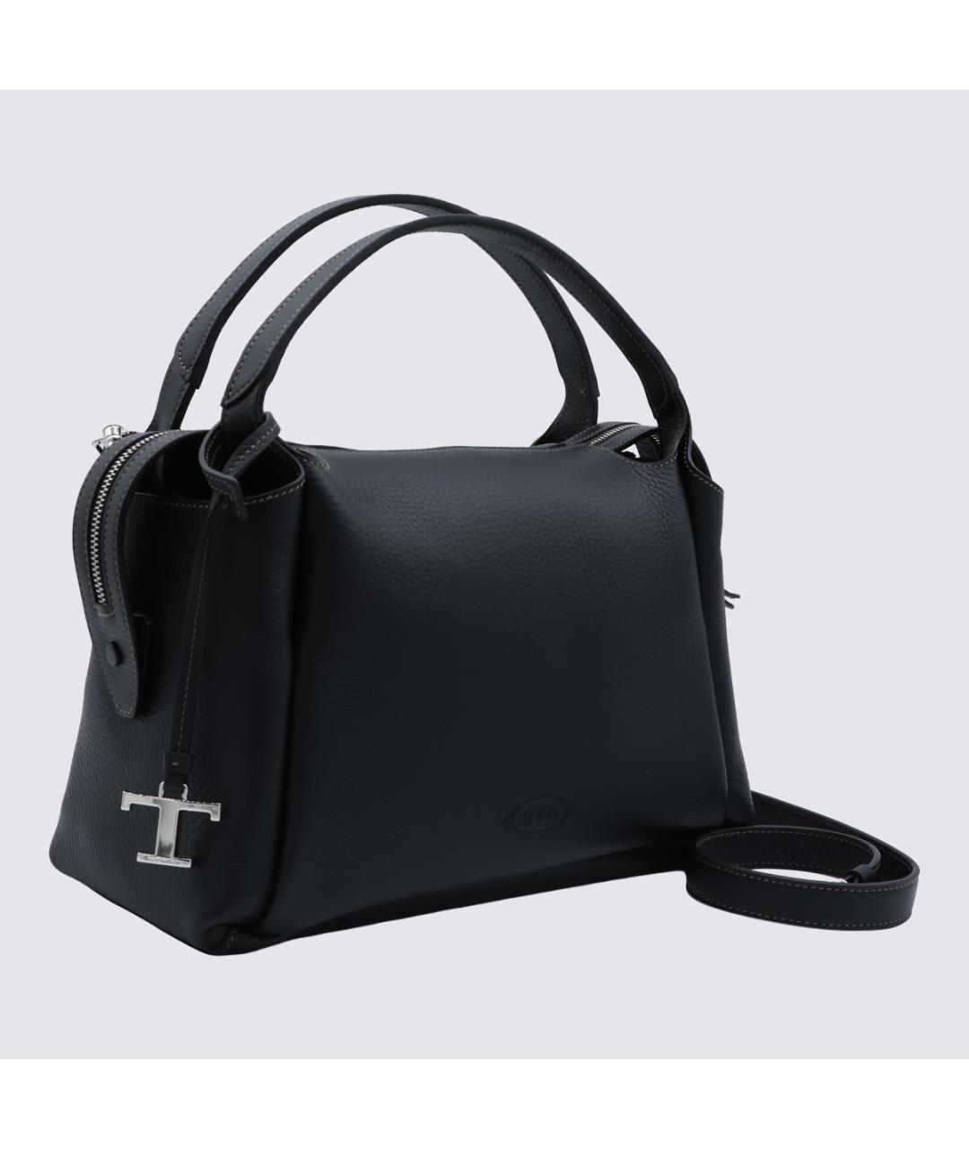 TOD'S Черная кожаная сумка тоут, фото 4