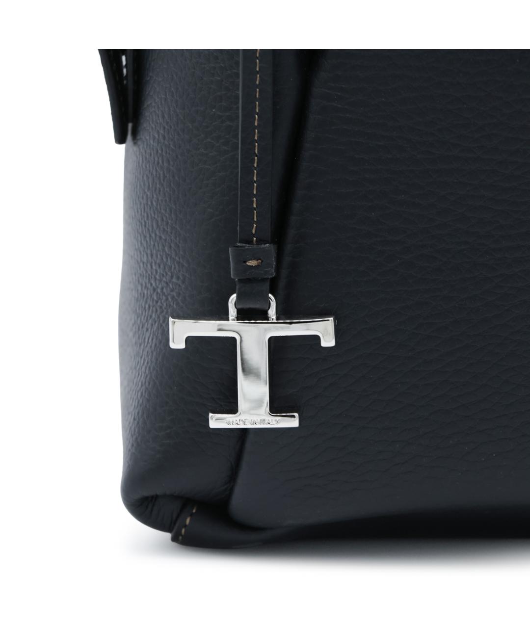 TOD'S Черная кожаная сумка тоут, фото 7