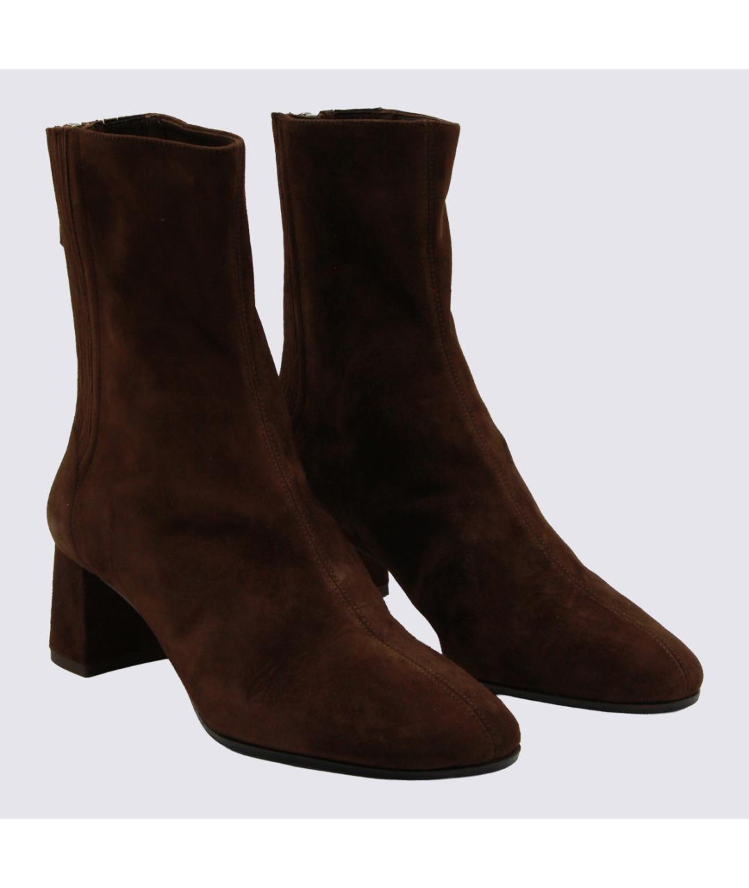 AQUAZZURA Коричневые замшевые ботильоны, фото 4