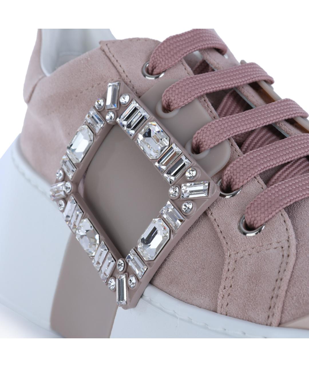 ROGER VIVIER Бежевые замшевые кроссовки, фото 8