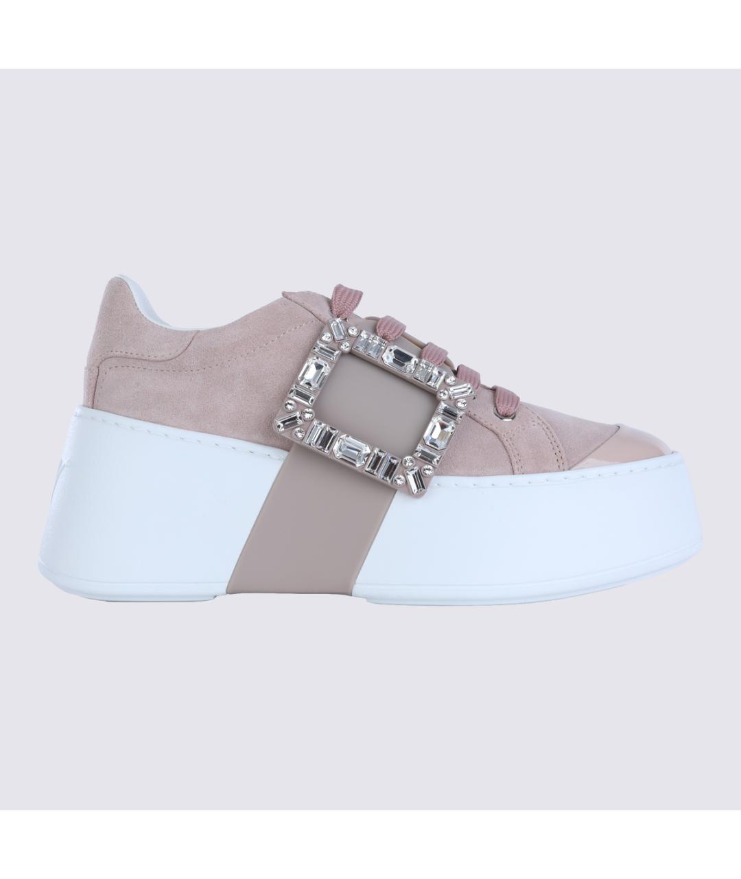 ROGER VIVIER Бежевые замшевые кроссовки, фото 2