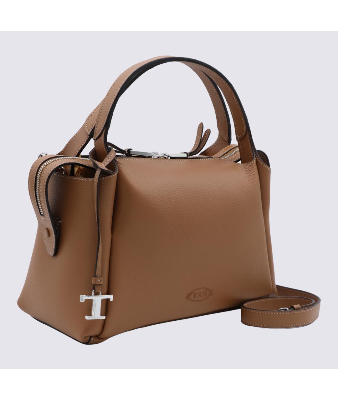 TOD'S Коричневая кожаная сумка тоут, фото 4