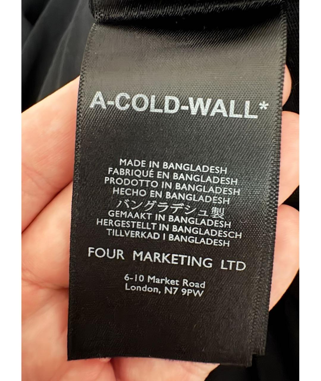 A-COLD-WALL* Черная хлопковая футболка, фото 3