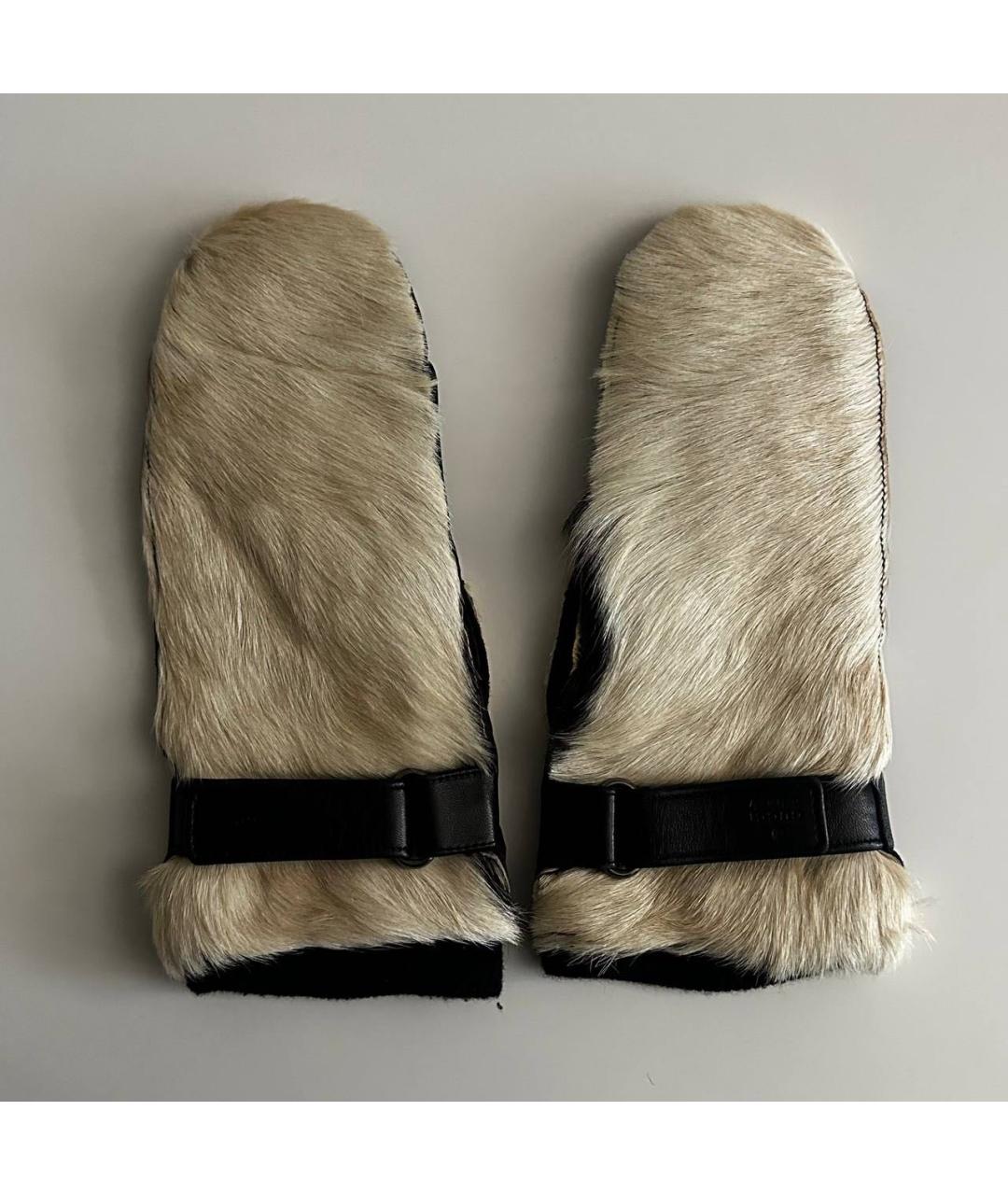 GUCCI Бежевые шерстяные перчатки, фото 6