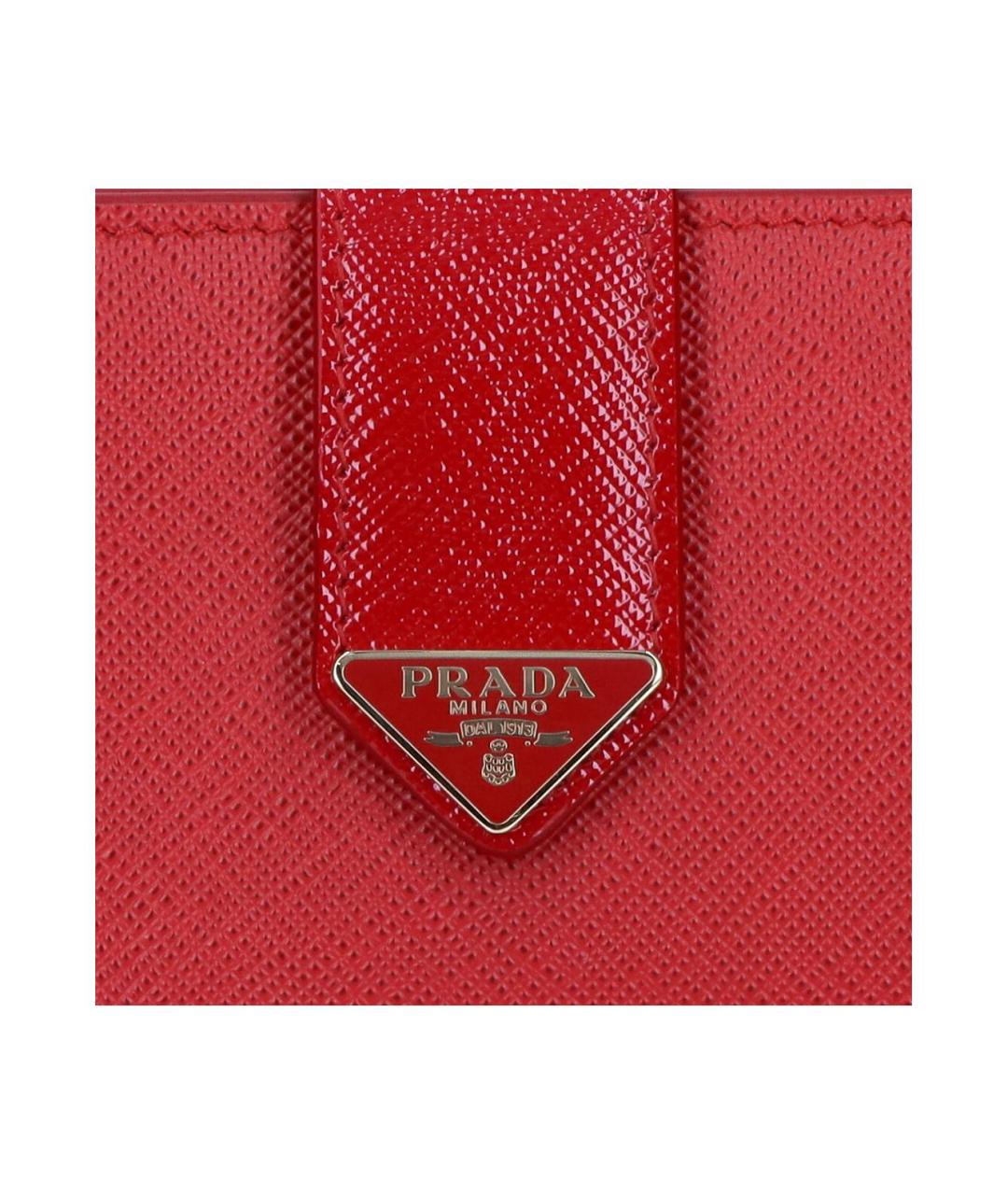 PRADA Красный кожаный кошелек, фото 5