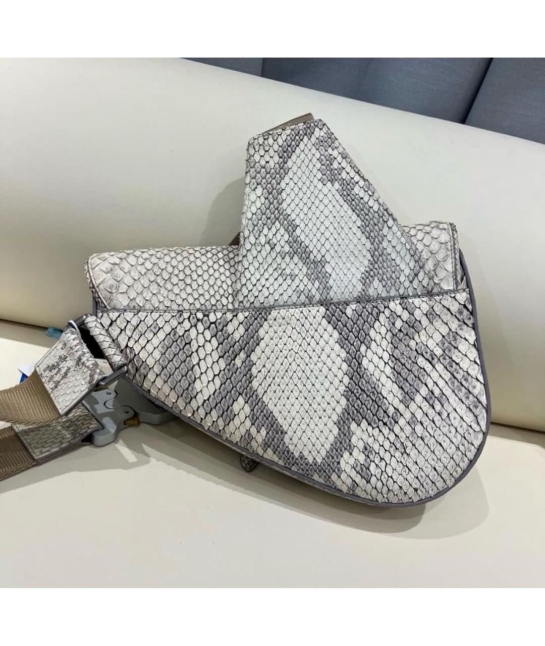 CHRISTIAN DIOR Бежевая сумка на плечо из экзотической кожи, фото 3