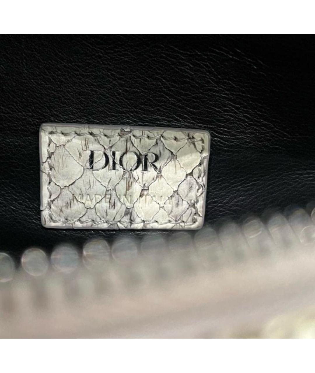 CHRISTIAN DIOR Бежевая сумка на плечо из экзотической кожи, фото 4