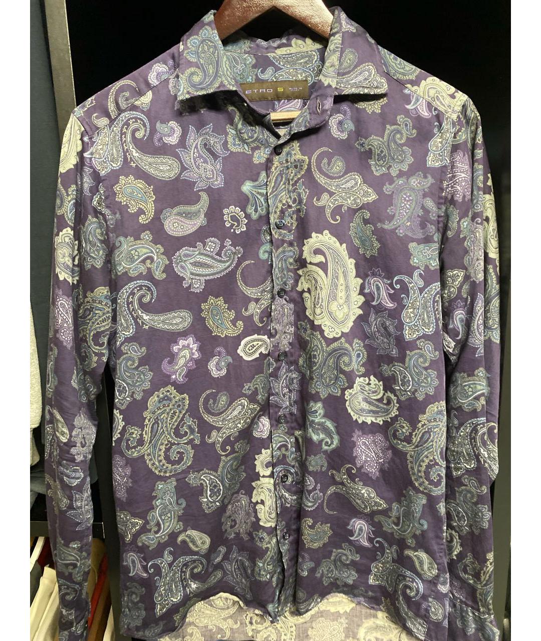 ETRO Фиолетовая хлопковая кэжуал рубашка, фото 5
