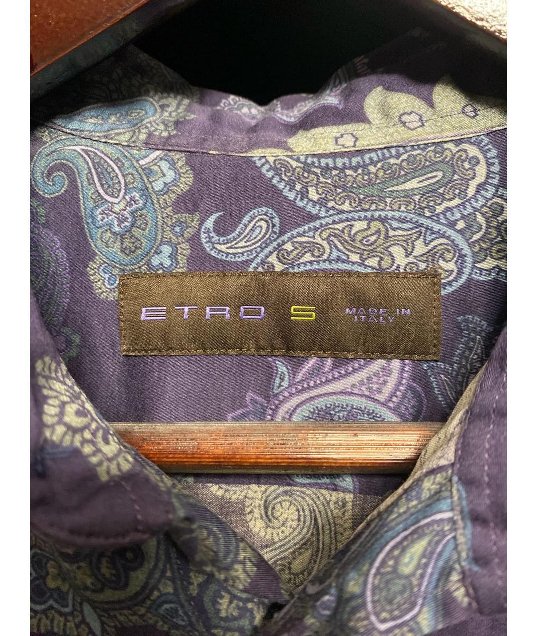 ETRO Фиолетовая хлопковая кэжуал рубашка, фото 3