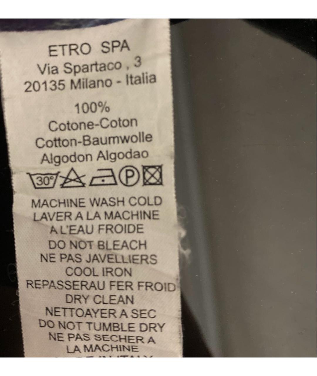 ETRO Фиолетовая хлопковая кэжуал рубашка, фото 4