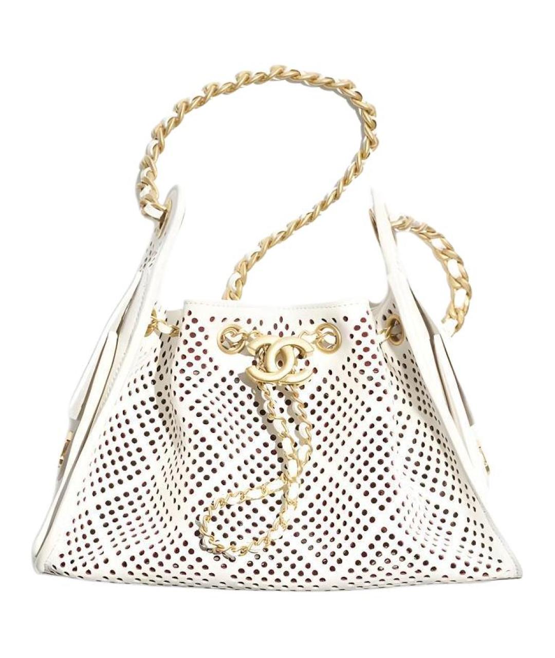 CHANEL Белая кожаная сумка тоут, фото 1