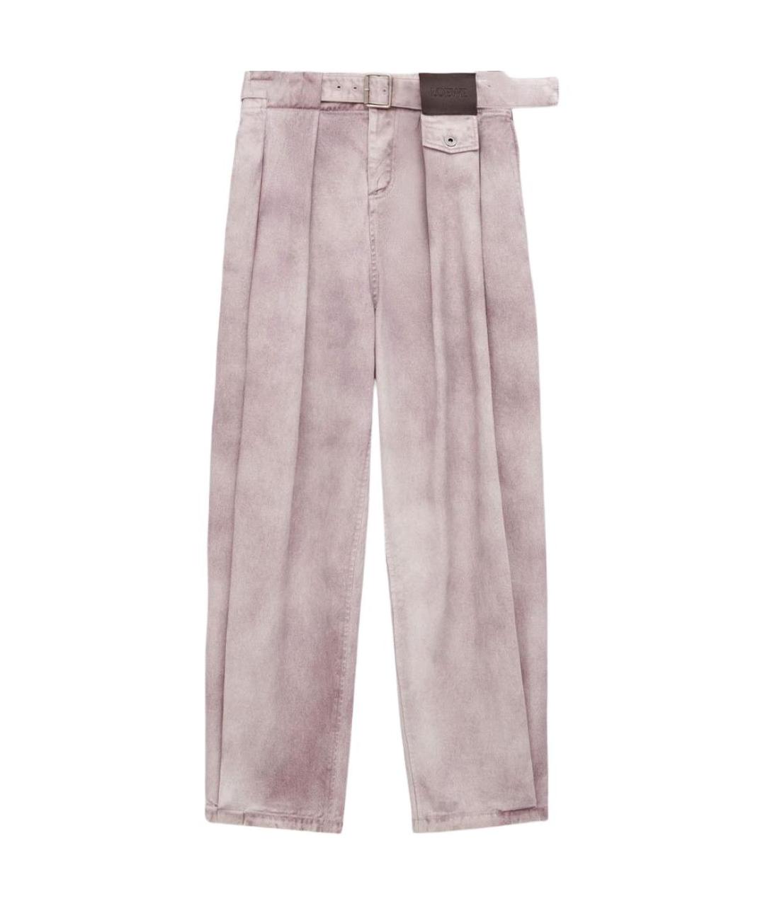 LOEWE Розовые хлопковые прямые джинсы, фото 1