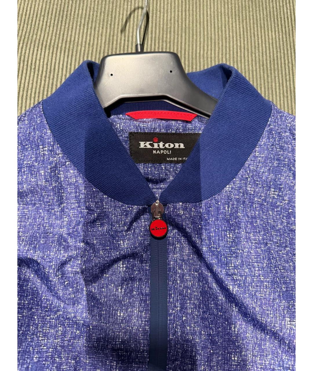 KITON Синяя полиэстеровая куртка, фото 3