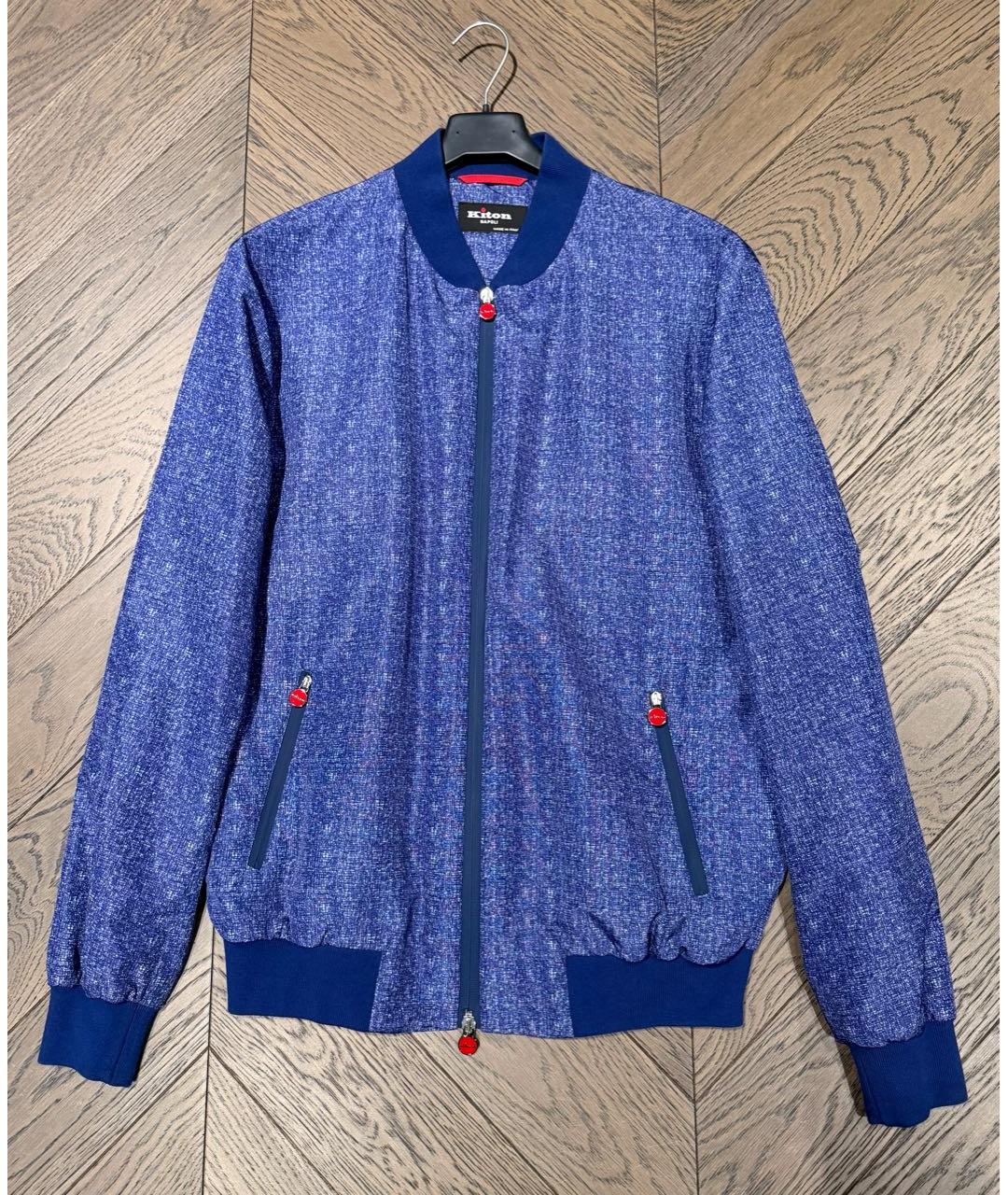 KITON Синяя полиэстеровая куртка, фото 4