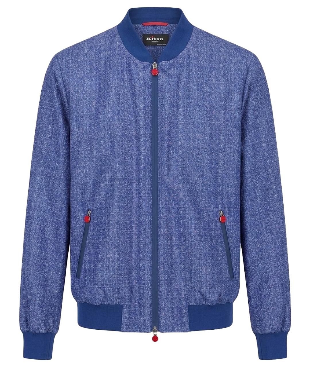 KITON Синяя полиэстеровая куртка, фото 1