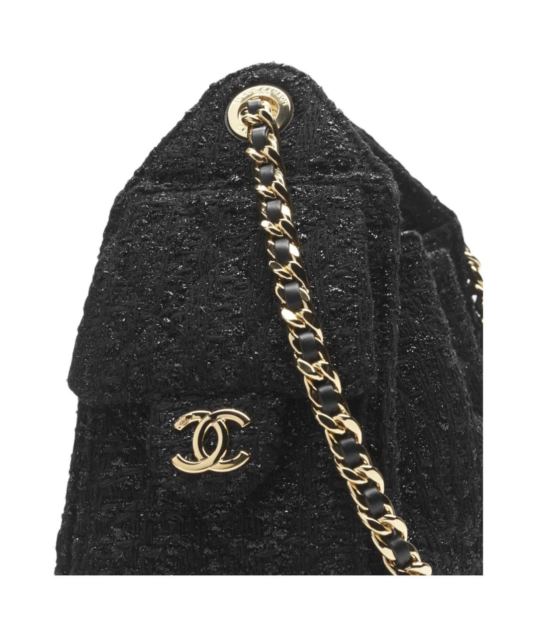 CHANEL Черная твидовая сумка тоут, фото 4