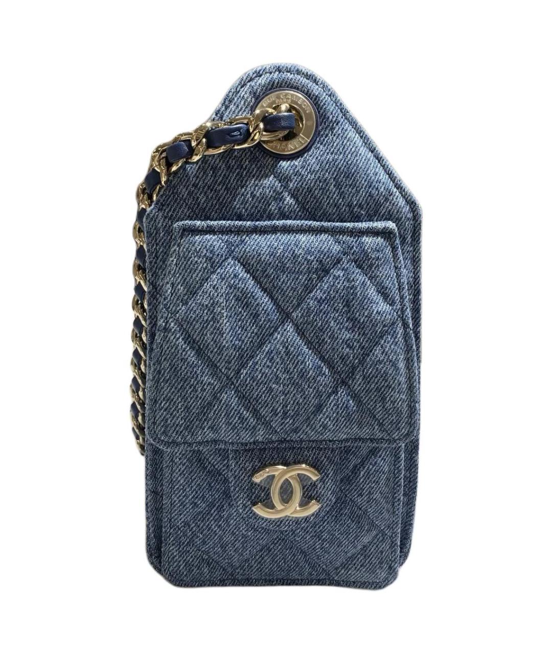 CHANEL Синяя деним сумка через плечо, фото 2