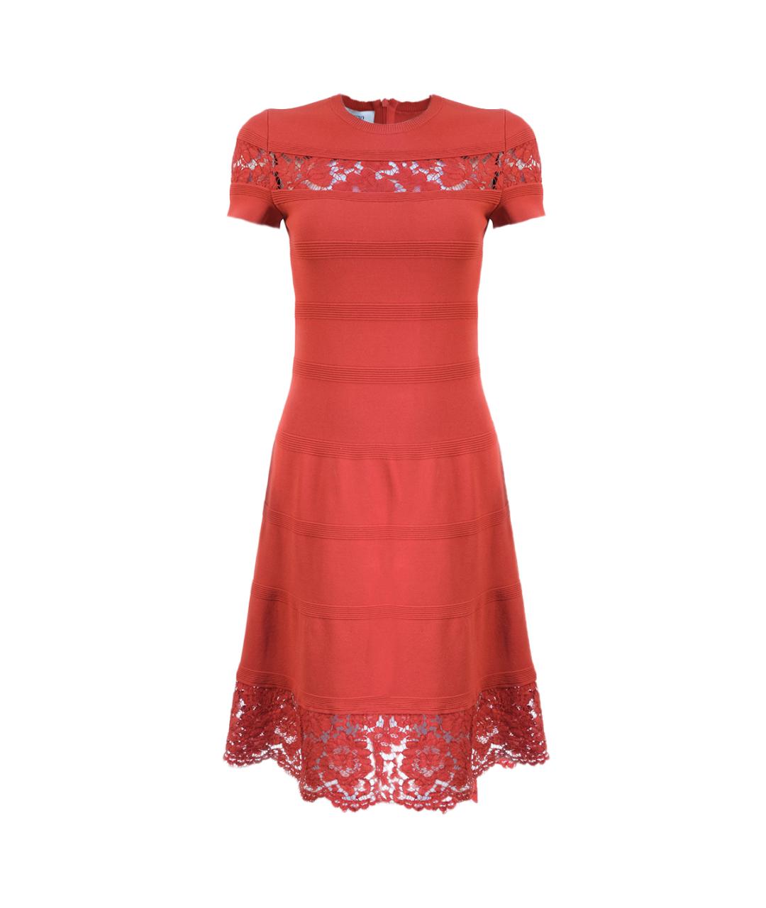 VALENTINO Красное вискозное коктейльное платье, фото 1