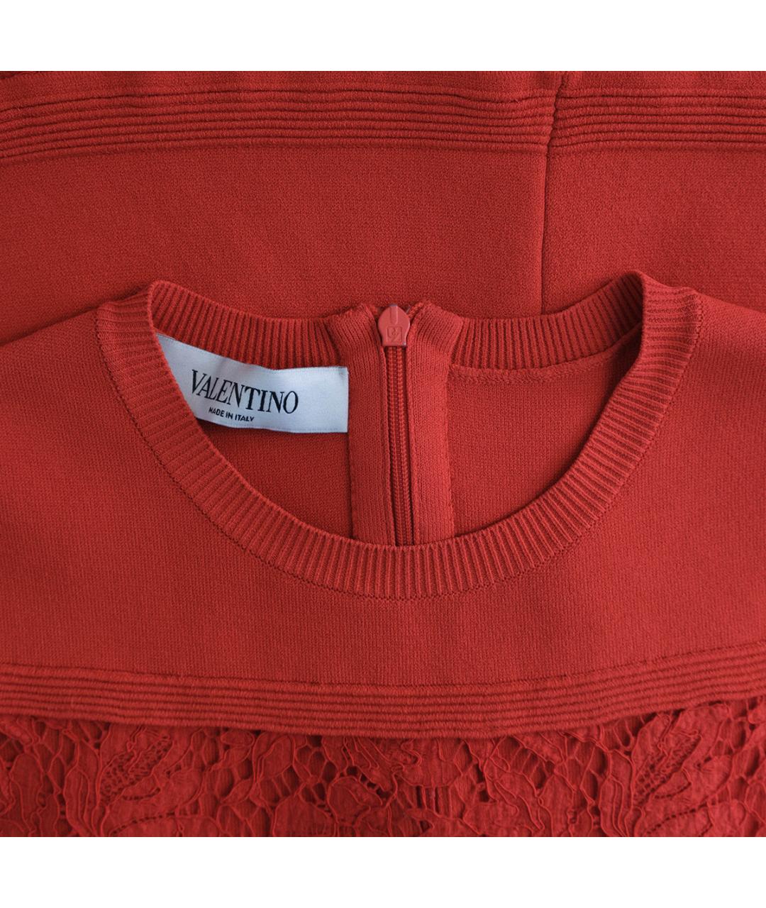 VALENTINO Красное вискозное коктейльное платье, фото 3